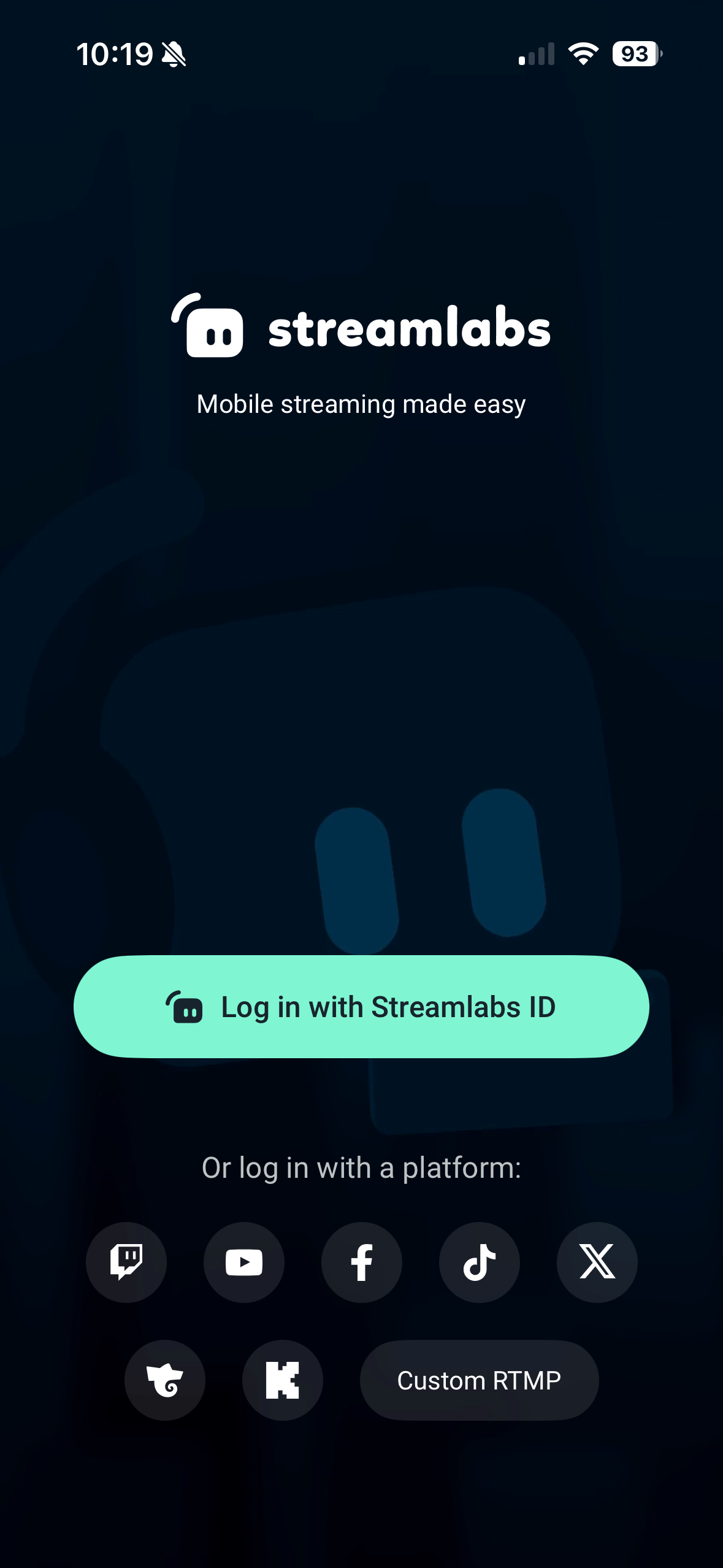 Mobile welcome screen